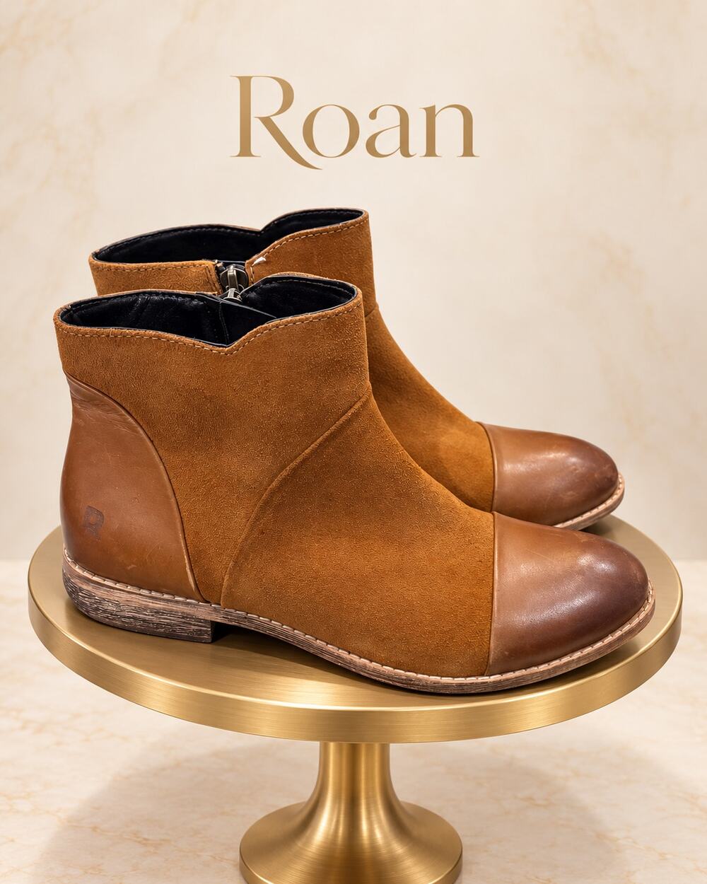 ROAN by Bed Stu Brown Suede Leather Cap Toe Ankle Boots Size 6 NWOB